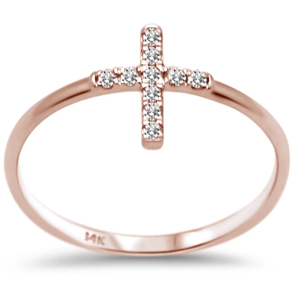 0.10ct F SI Diamond Ring | 14K Rose Gold | Trendy Ladies Ring Size 6.5 💎🌹